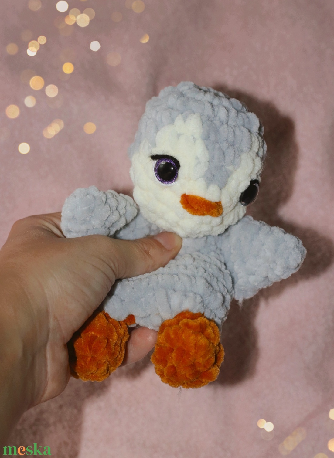 Horgolt pingvin alvóka plüss babáknak - játék & sport - 3 éves kor alattiaknak - alvóka & rongyi - Meska.hu