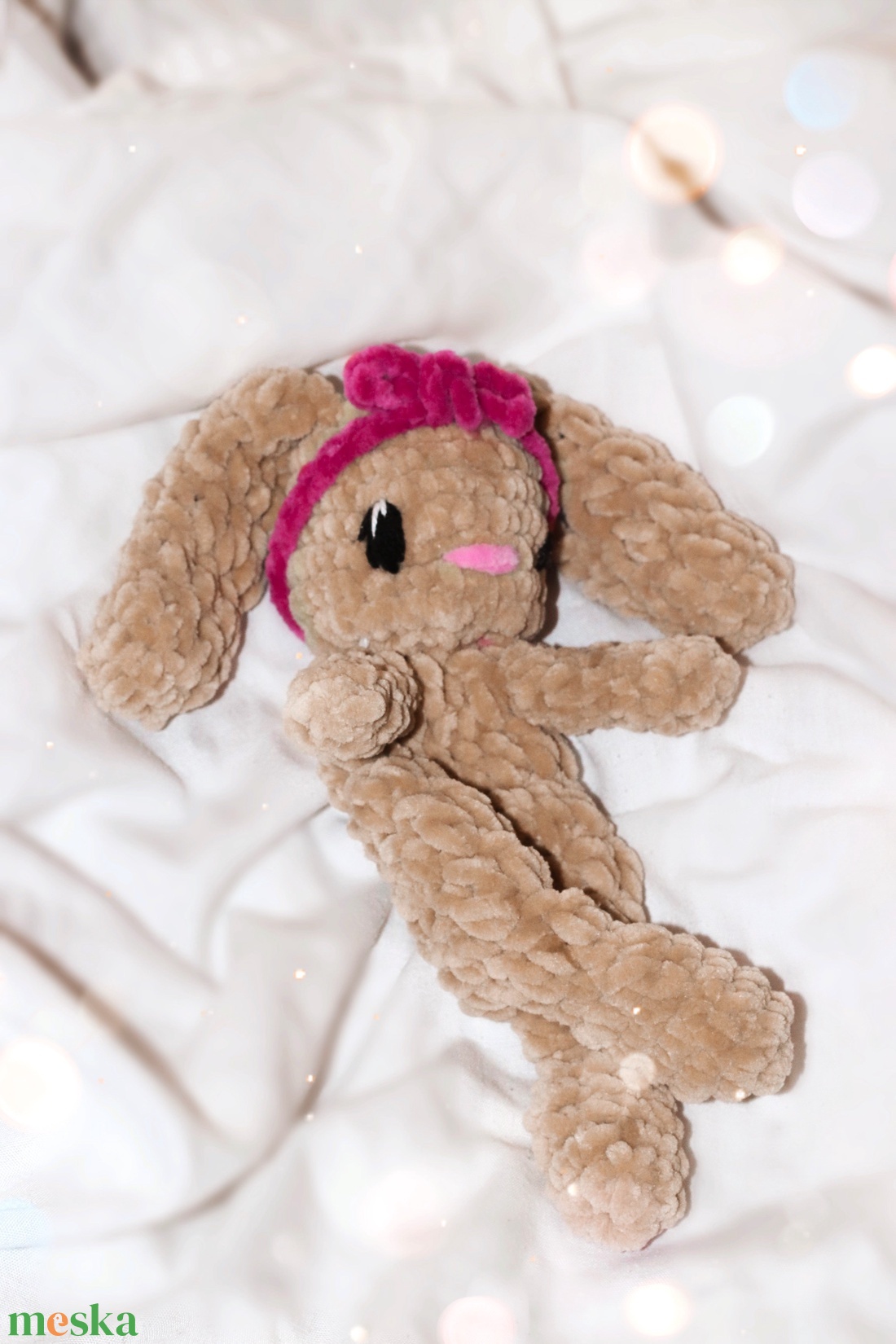 Horgolt nyuszi alvóka plüss - játék & sport - plüssállat & játékfigura - nyuszi - Meska.hu