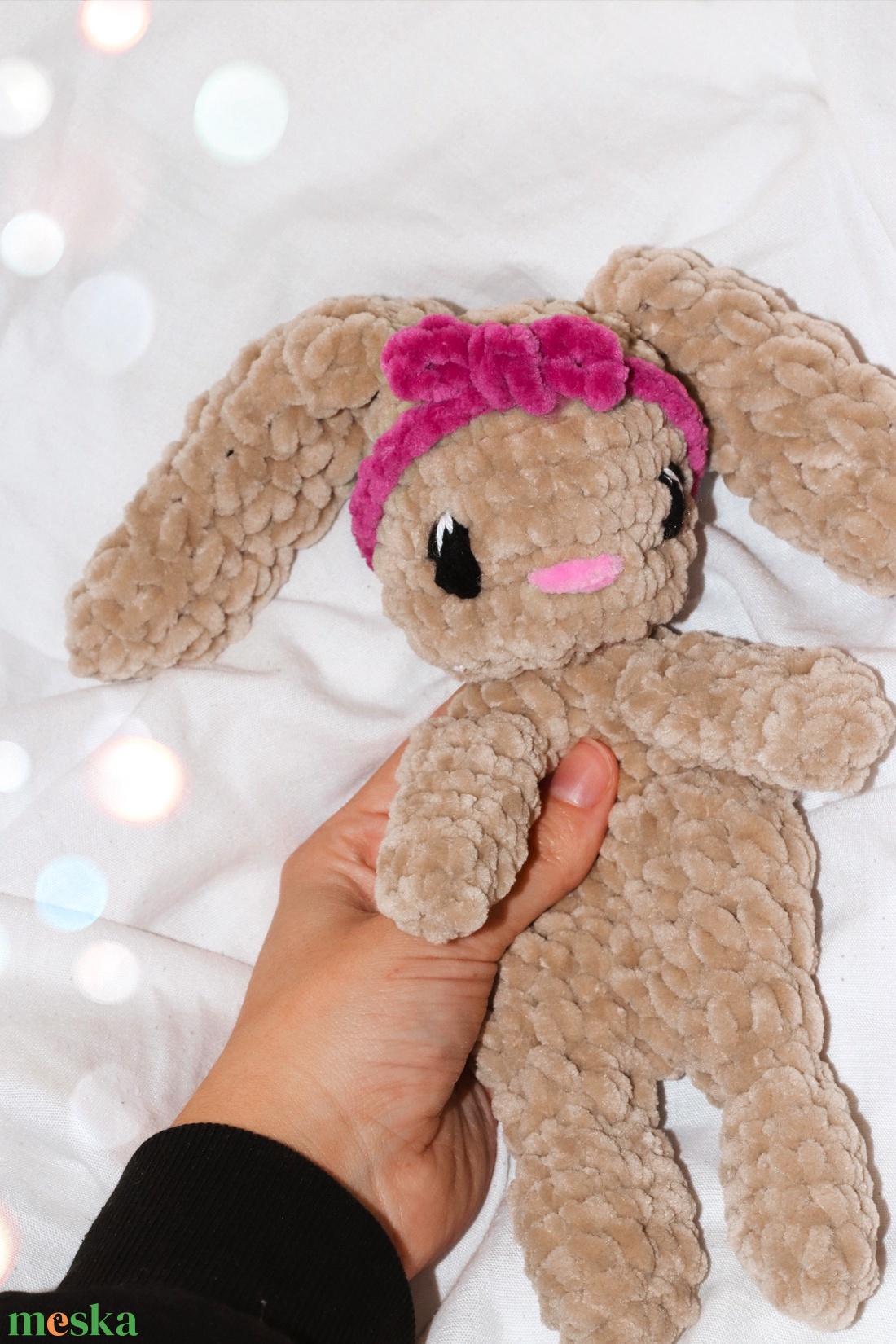 Horgolt nyuszi alvóka plüss - játék & sport - plüssállat & játékfigura - nyuszi - Meska.hu