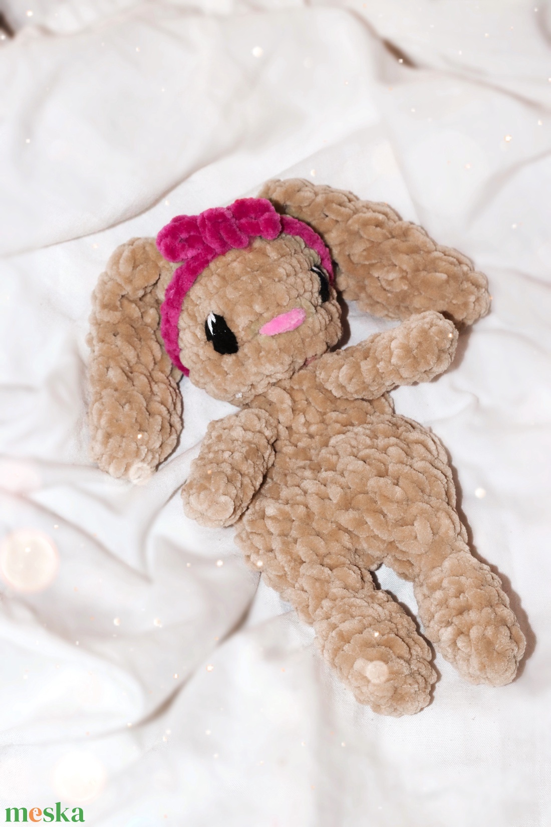 Horgolt nyuszi alvóka plüss - játék & sport - plüssállat & játékfigura - nyuszi - Meska.hu