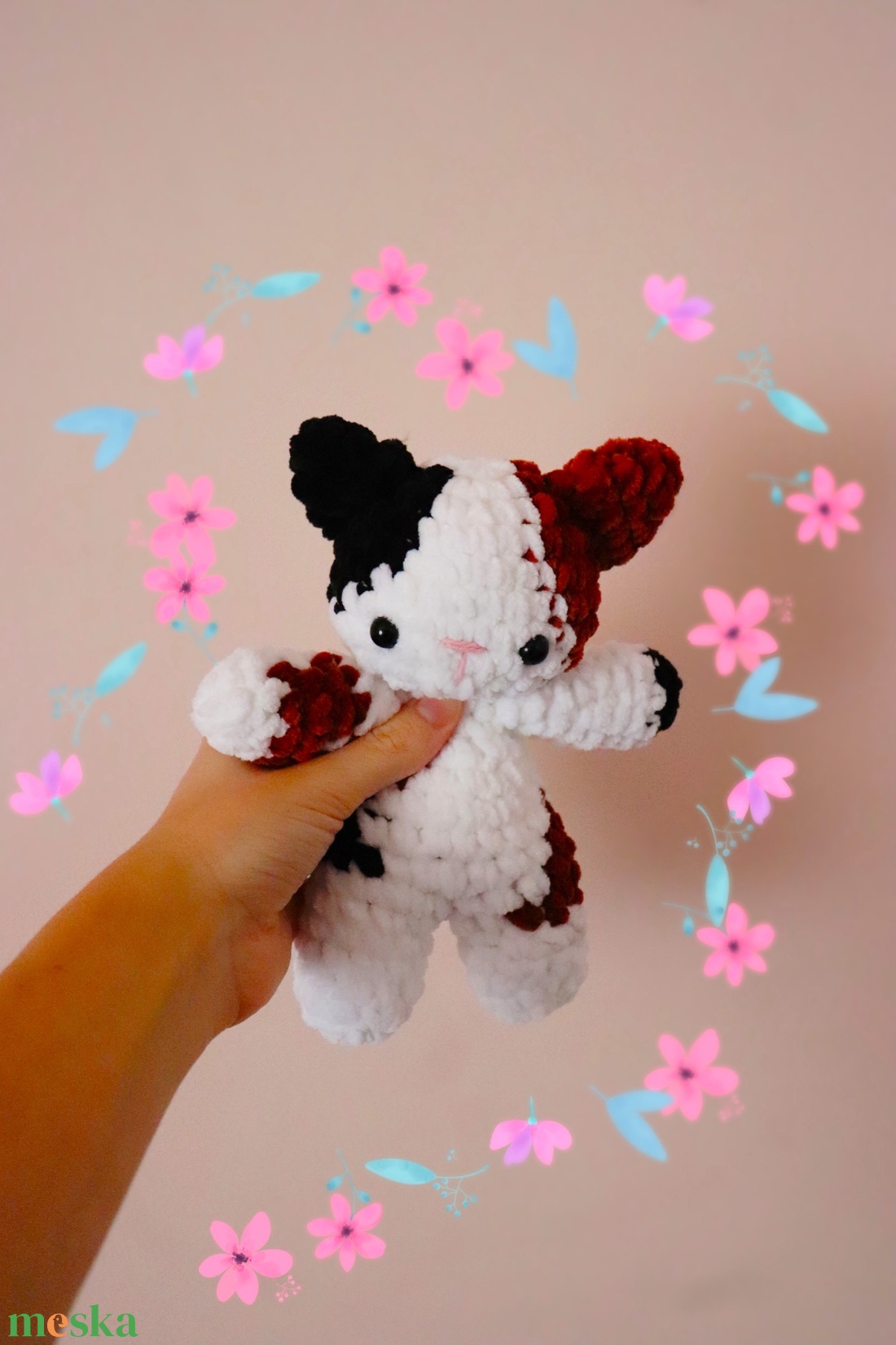 Horgolt foltos cica plüss gyerekeknek - játék & sport - plüssállat & játékfigura - cica - Meska.hu