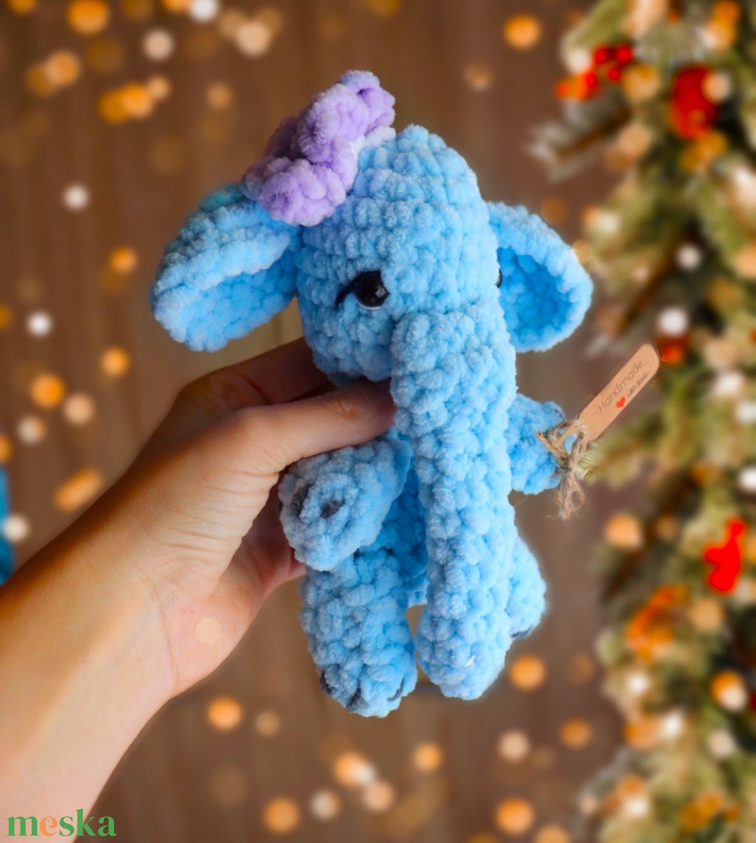 Horgolt elefánt plüss gyerekeknek - játék & sport - plüssállat & játékfigura - elefánt - Meska.hu