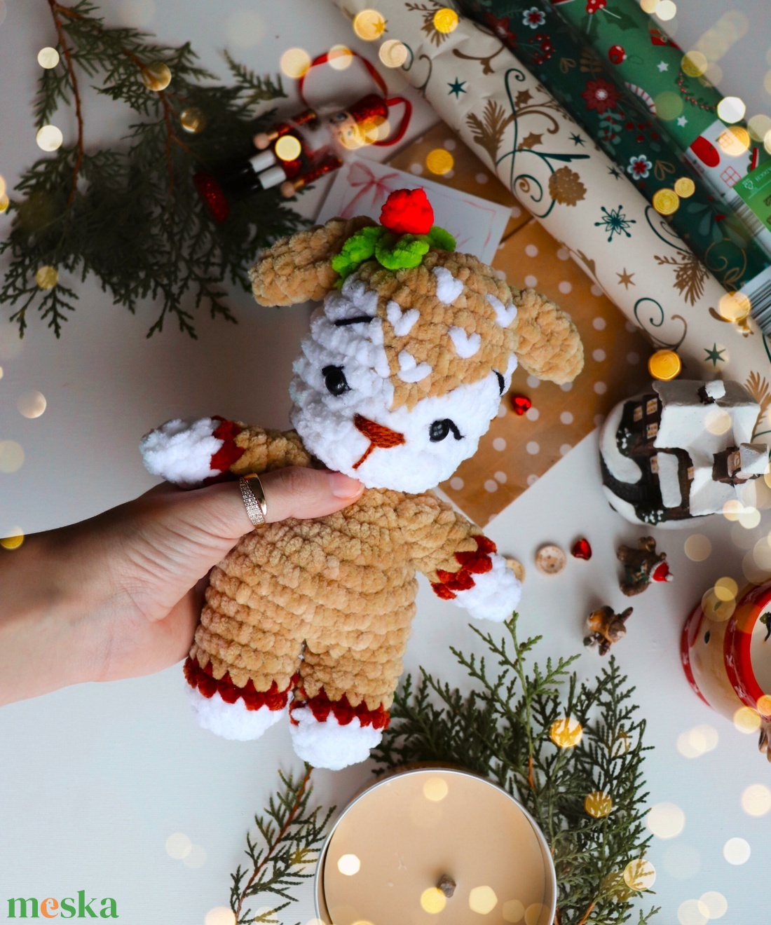 Horgolt karácsonyi rénszarvas plüss gyerekeknek - játék & sport - plüssállat & játékfigura - plüss mesefigurák - Meska.hu