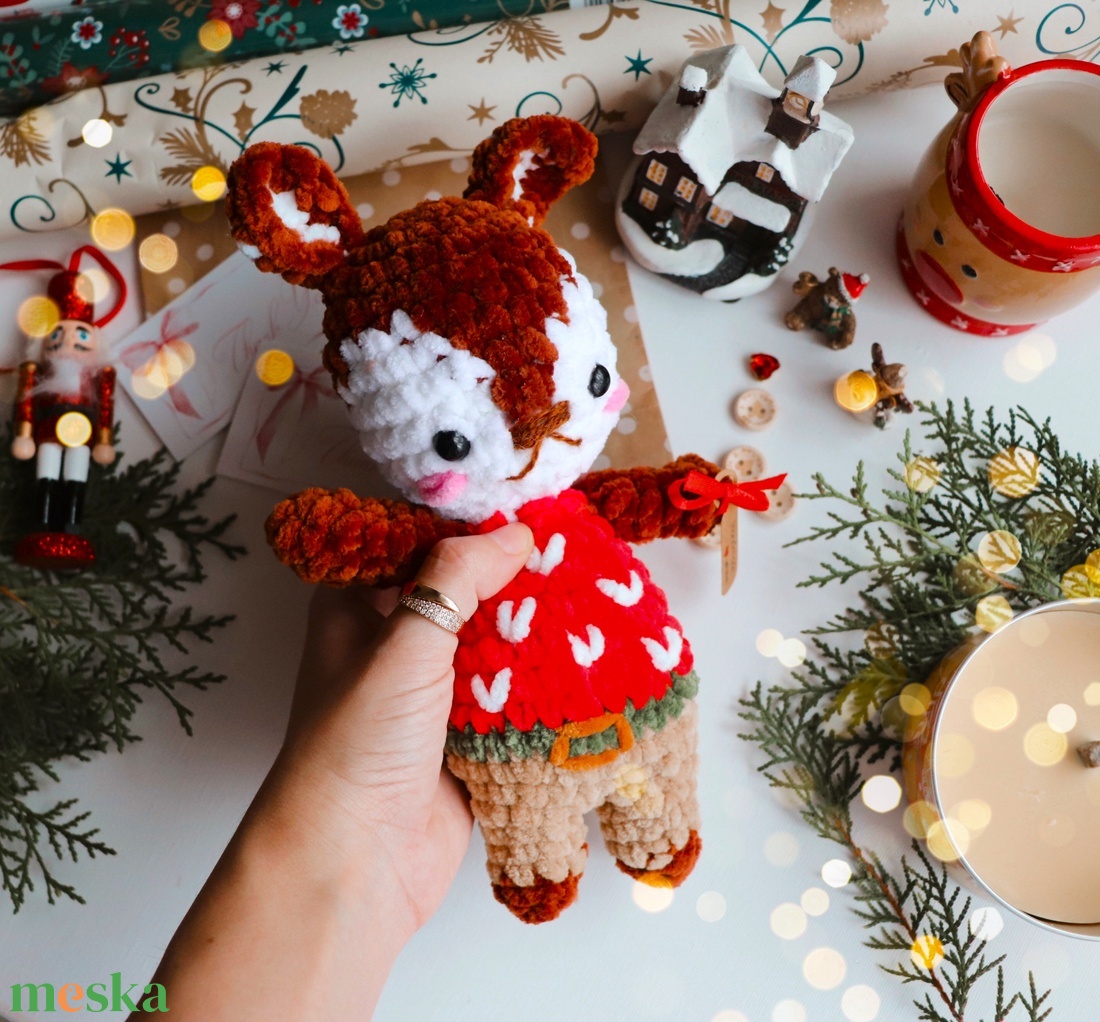 Horgolt karácsonyi nyuszi plüss gyerekeknek - játék & sport - plüssállat & játékfigura - nyuszi - Meska.hu