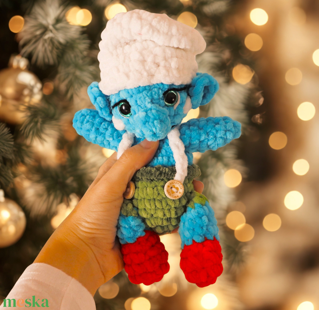 Horgolt karácsonyi hupikék törpikék plüss - játék & sport - plüssállat & játékfigura - plüss mesefigurák - Meska.hu