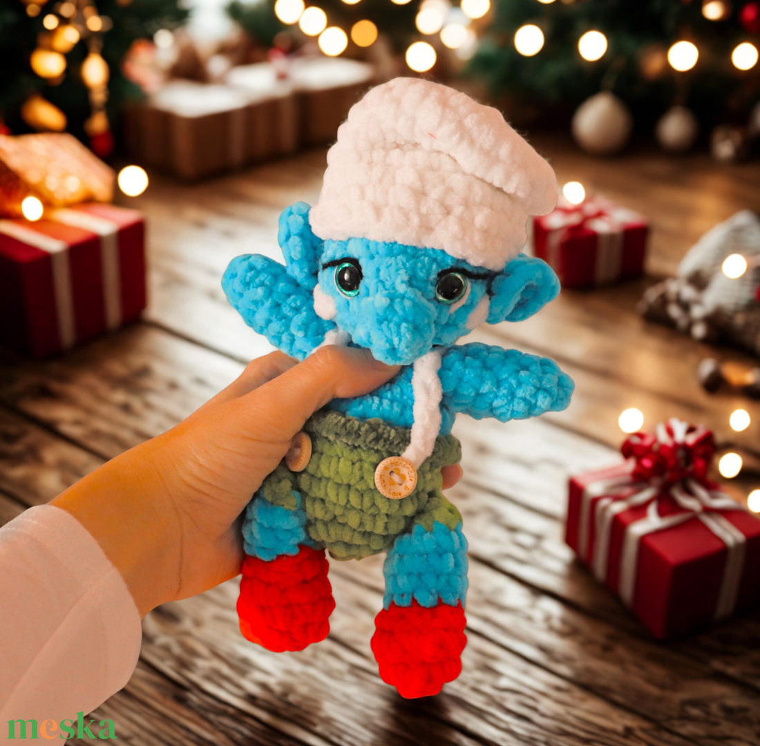 Horgolt karácsonyi hupikék törpikék plüss - játék & sport - plüssállat & játékfigura - plüss mesefigurák - Meska.hu