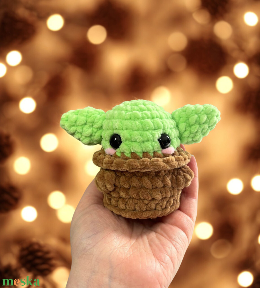 Horgolt baby Yoda plüss - játék & sport - plüssállat & játékfigura - plüss mesefigurák - Meska.hu