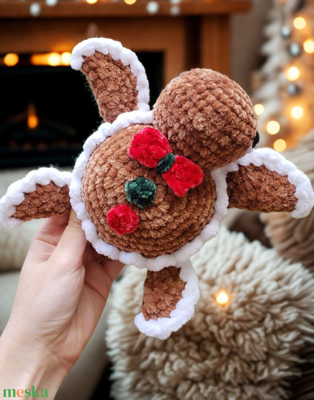 Horgolt karácsonyi teknős plüss gyerekeknek - játék & sport - plüssállat & játékfigura - plüss mesefigurák - Meska.hu