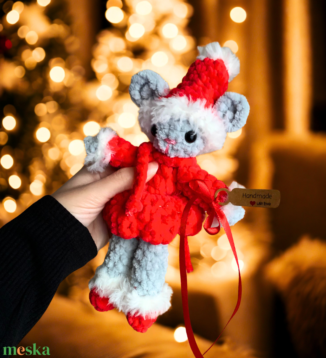 Horgolt karácsonyi mikulás egér plüss gyerekeknek - játék & sport - plüssállat & játékfigura - egér - Meska.hu