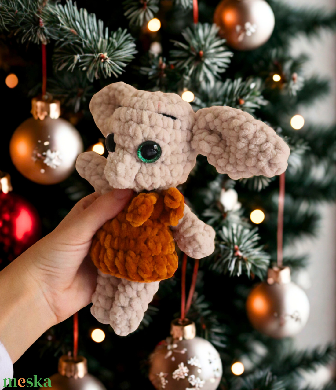 Horgolt Dobby manó plüss figura - játék & sport - plüssállat & játékfigura - plüss mesefigurák - Meska.hu