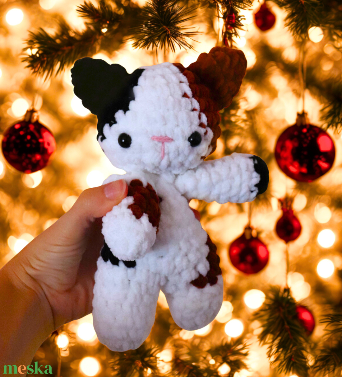 Horgolt foltos cica plüss gyerekeknek - játék & sport - plüssállat & játékfigura - cica - Meska.hu