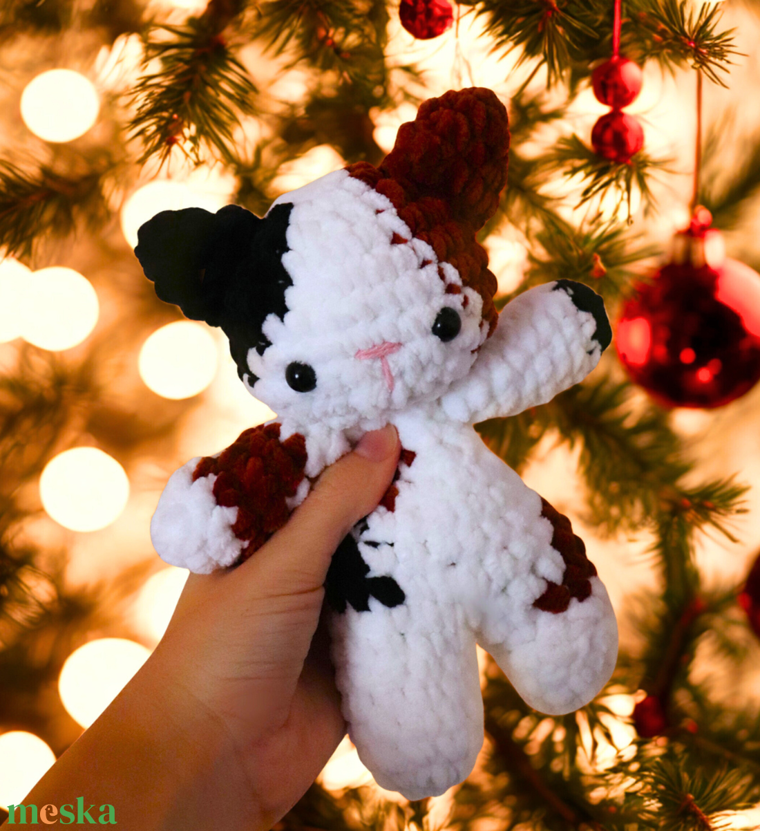 Horgolt foltos cica plüss gyerekeknek - játék & sport - plüssállat & játékfigura - cica - Meska.hu