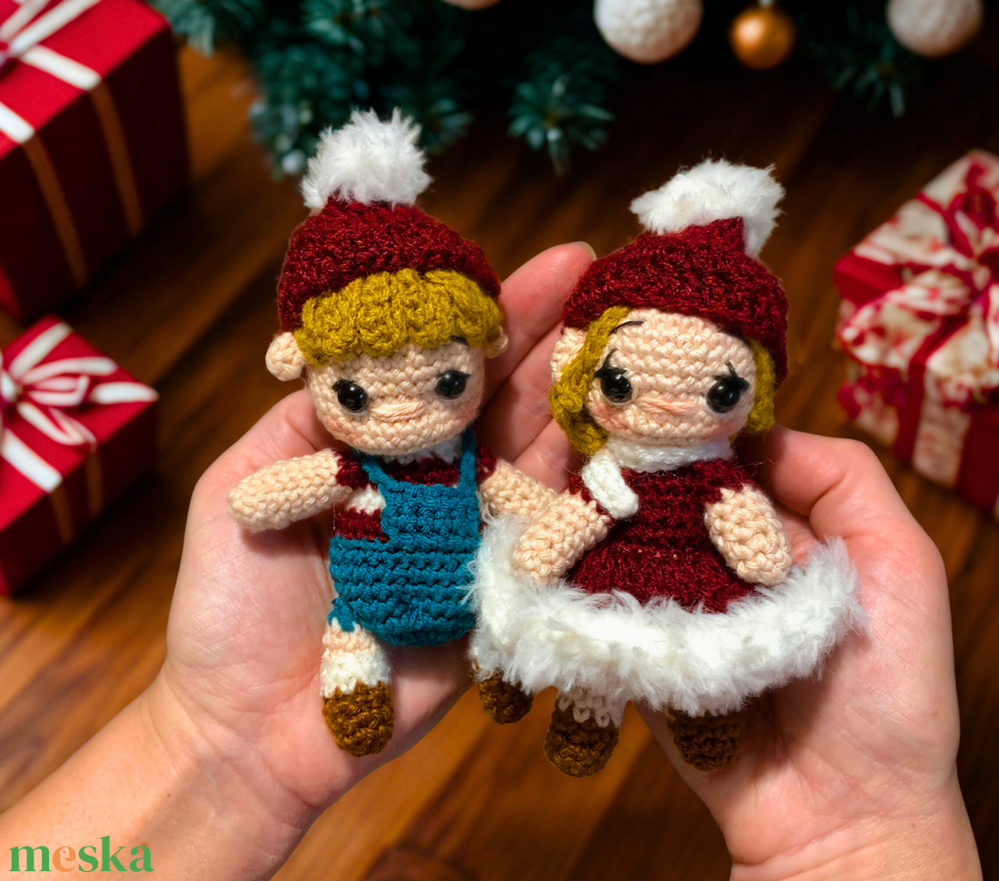 Horgolt karácsonyi manó amigurumi figurák - játék & sport - plüssállat & játékfigura - manó - Meska.hu