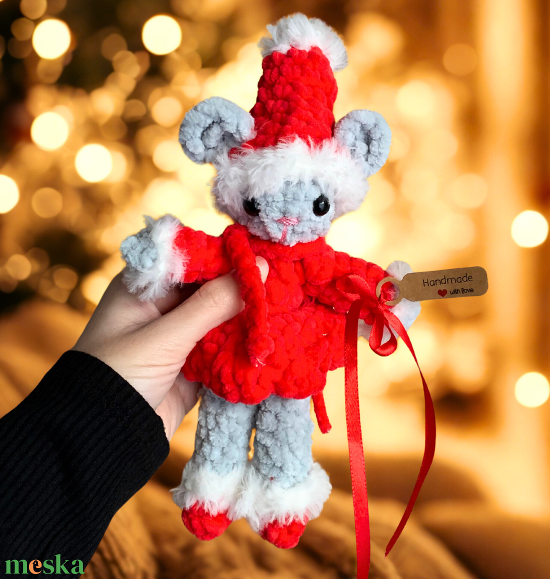Horgolt karácsonyi mikulás egér plüss gyerekeknek - játék & sport - plüssállat & játékfigura - egér - Meska.hu