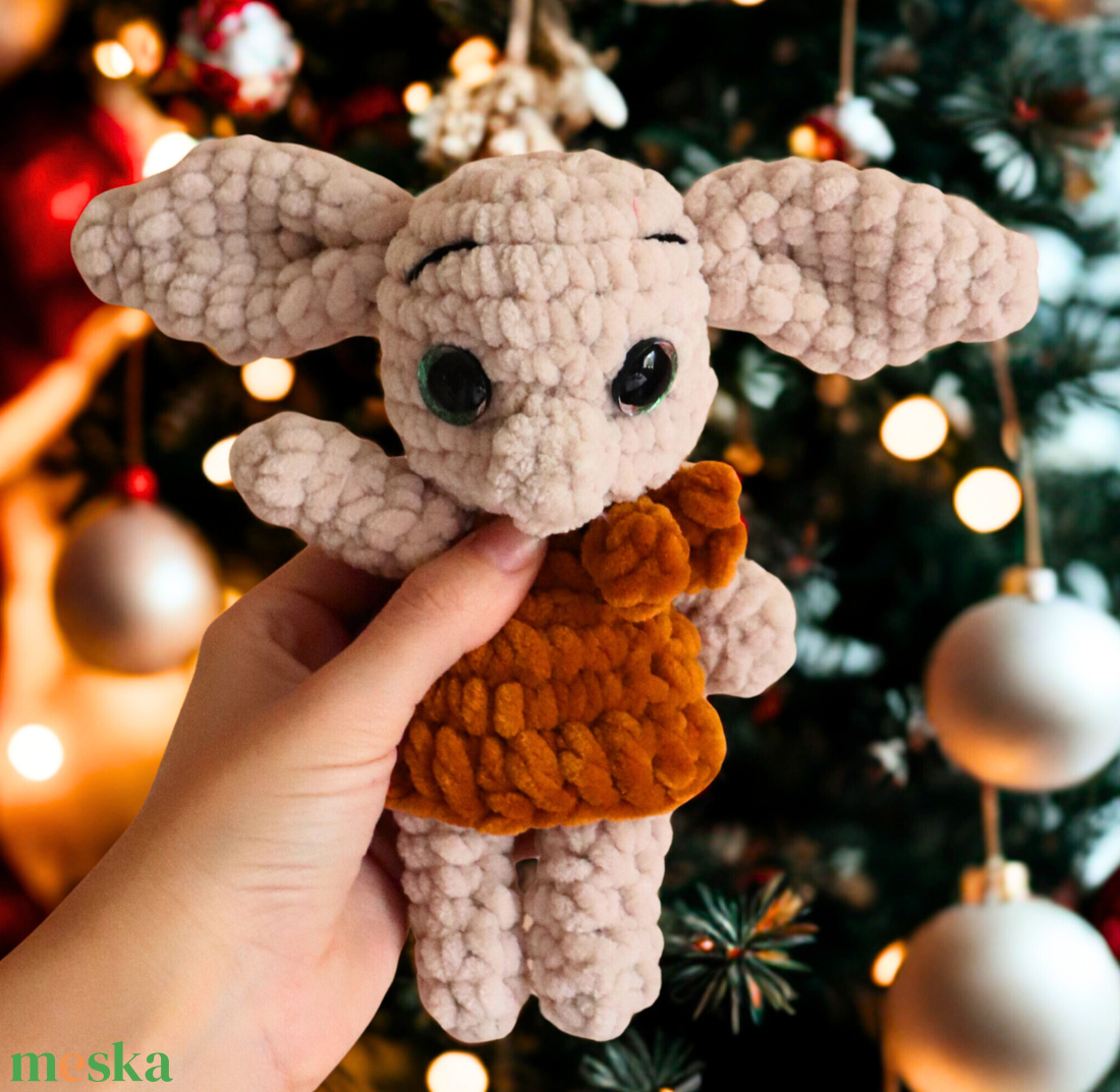 Horgolt Dobby manó plüss figura - játék & sport - plüssállat & játékfigura - plüss mesefigurák - Meska.hu