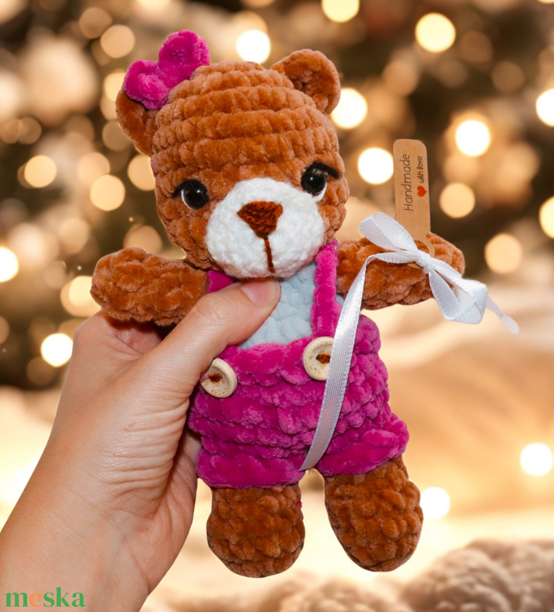 Horgolt kislány maci plüss ruhában - játék & sport - plüssállat & játékfigura - maci - Meska.hu