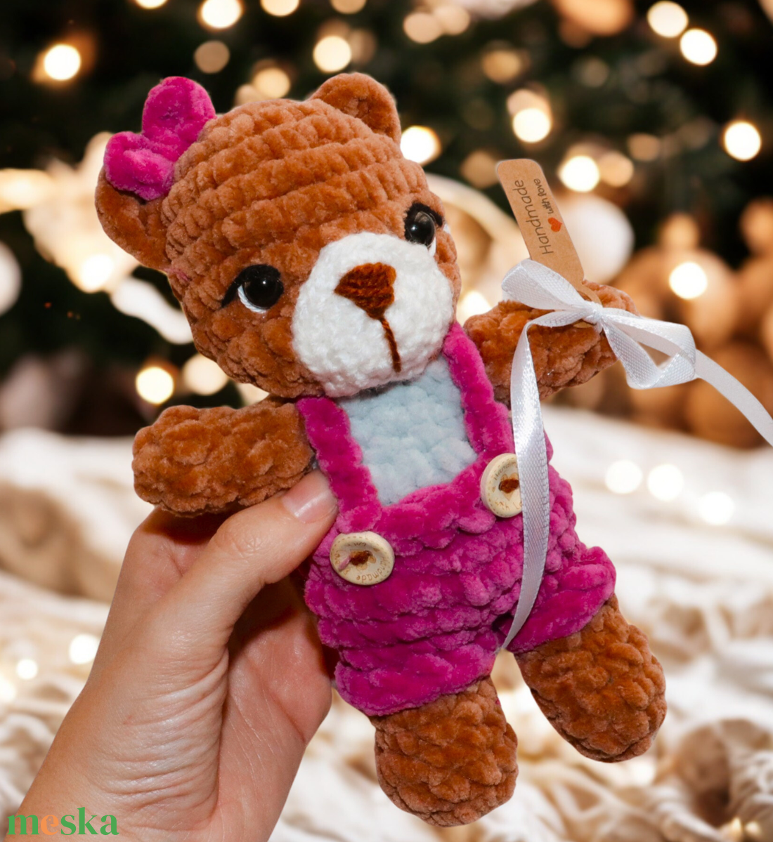 Horgolt kislány maci plüss ruhában - játék & sport - plüssállat & játékfigura - maci - Meska.hu