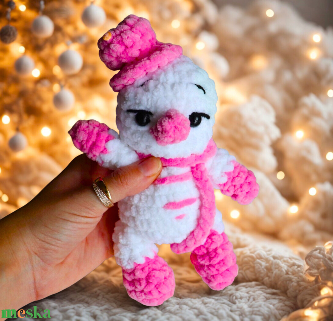 Horgolt karácsonyi kalapos hóember plüss gyerekeknek - karácsony - mikulás - mikulás ajándékok - Meska.hu