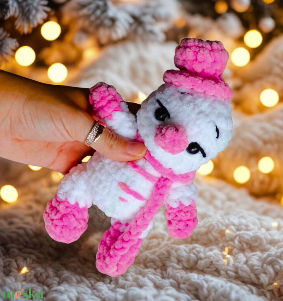 Horgolt karácsonyi kalapos hóember plüss gyerekeknek - karácsony - mikulás - mikulás ajándékok - Meska.hu