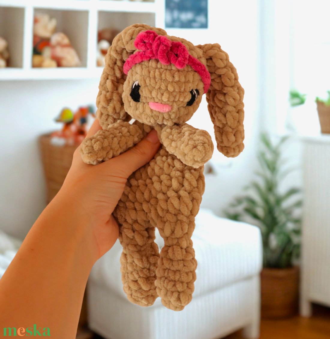 Horgolt nyuszi alvóka plüss - játék & sport - plüssállat & játékfigura - nyuszi - Meska.hu