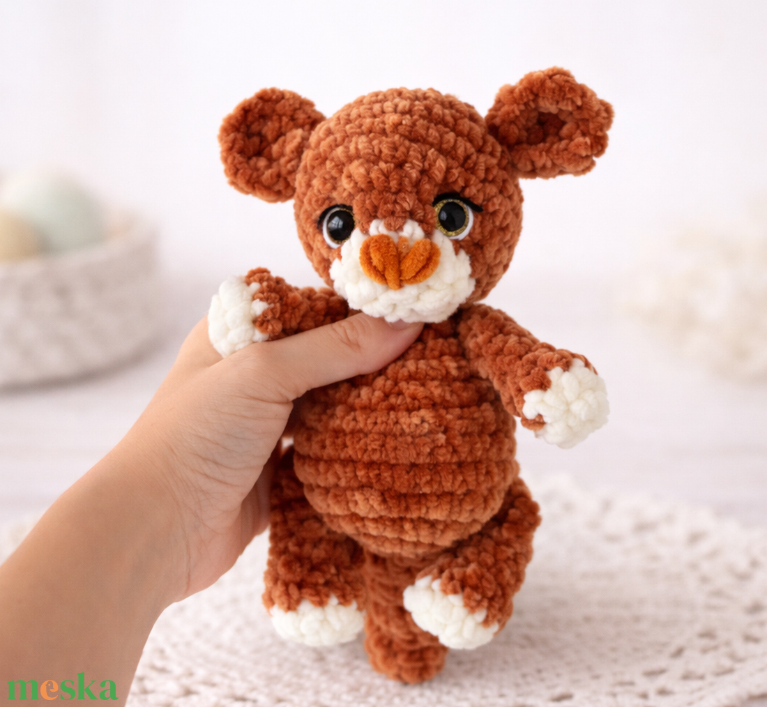 Horgolt kis oroszlán plüss gyerekeknek - játék & sport - plüssállat & játékfigura - plüss mesefigurák - Meska.hu