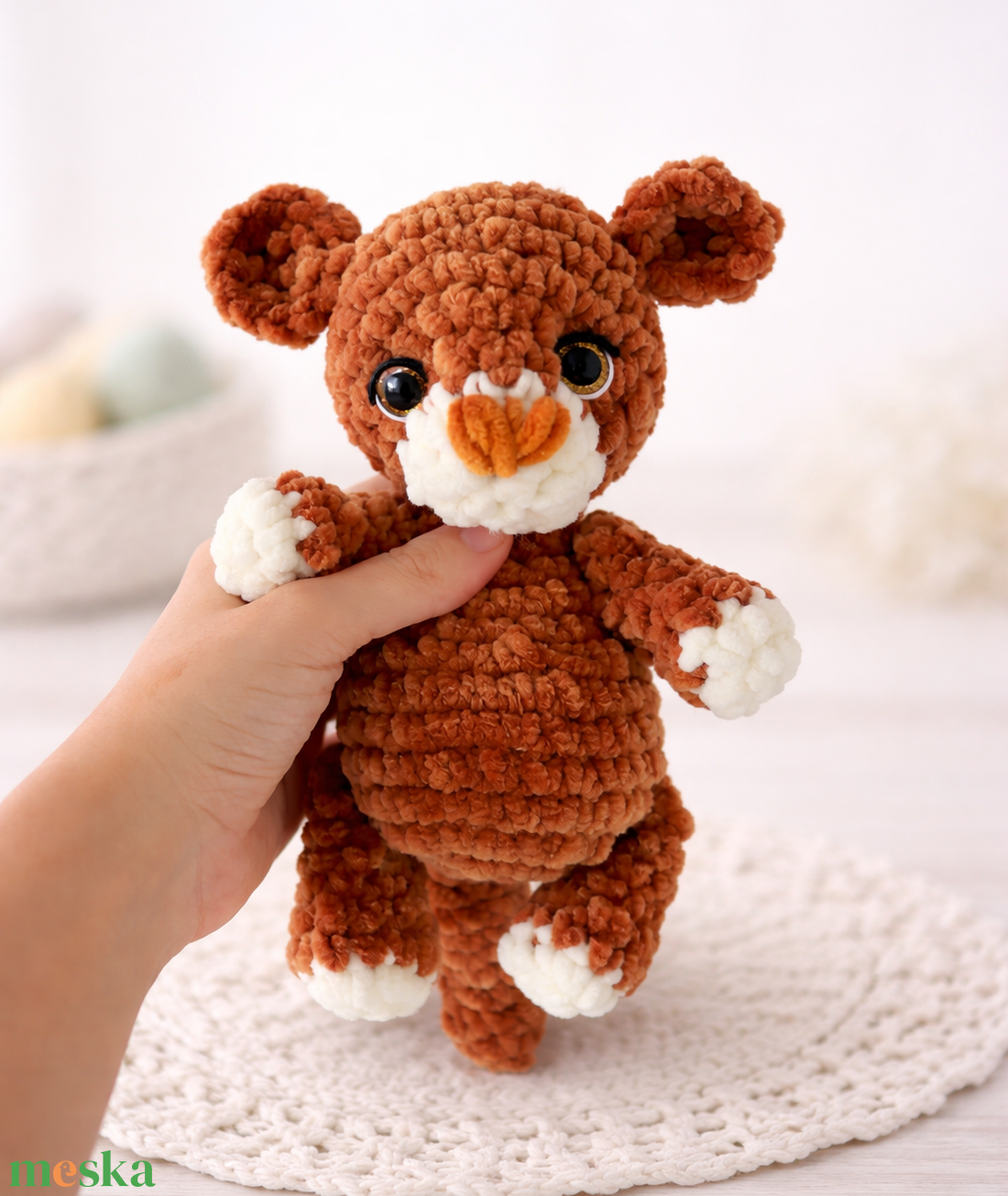 Horgolt kis oroszlán plüss gyerekeknek - játék & sport - plüssállat & játékfigura - plüss mesefigurák - Meska.hu