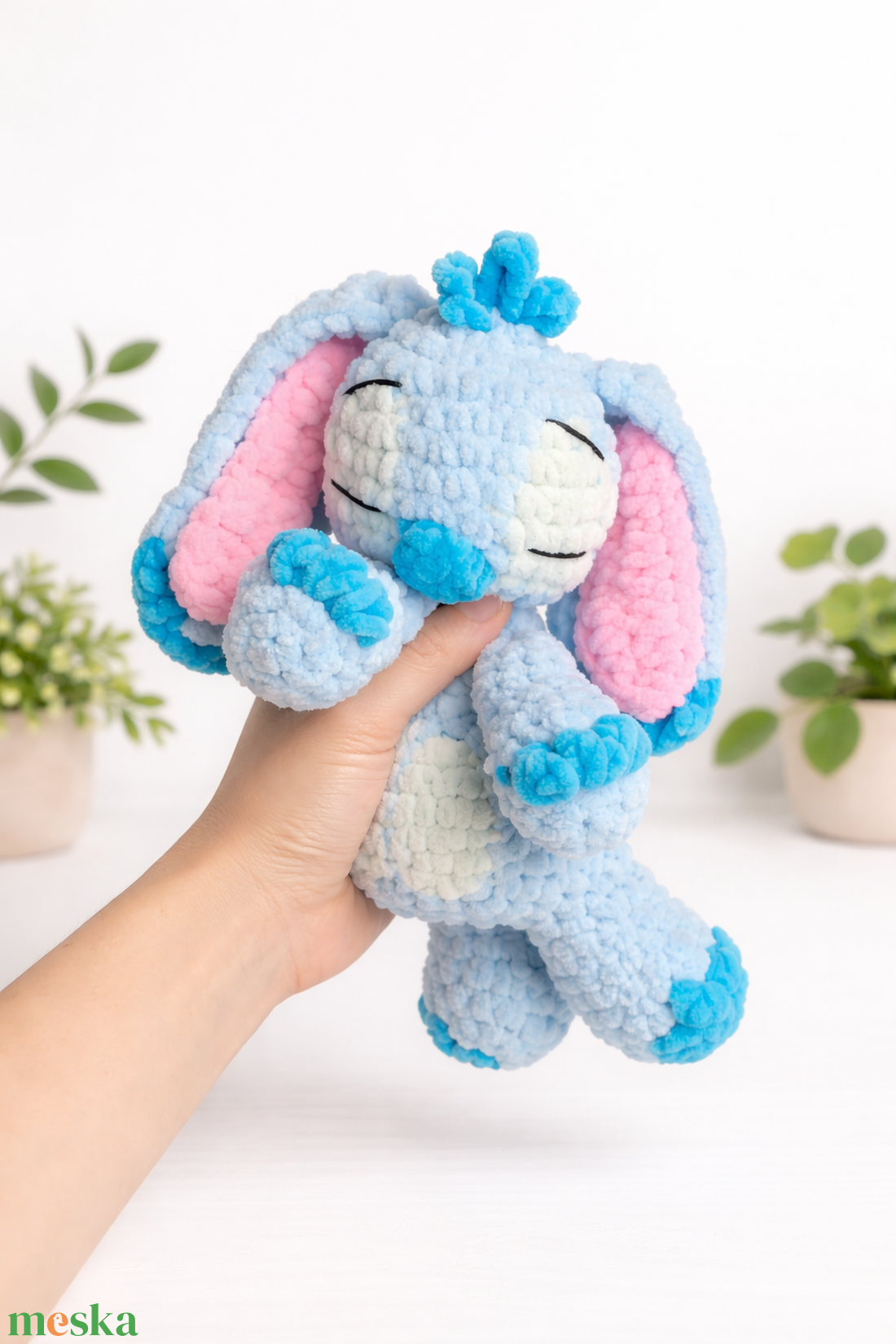 Horgolt nagy méretű Stitch alvóka plüss - játék & sport - plüssállat & játékfigura - plüss mesefigurák - Meska.hu