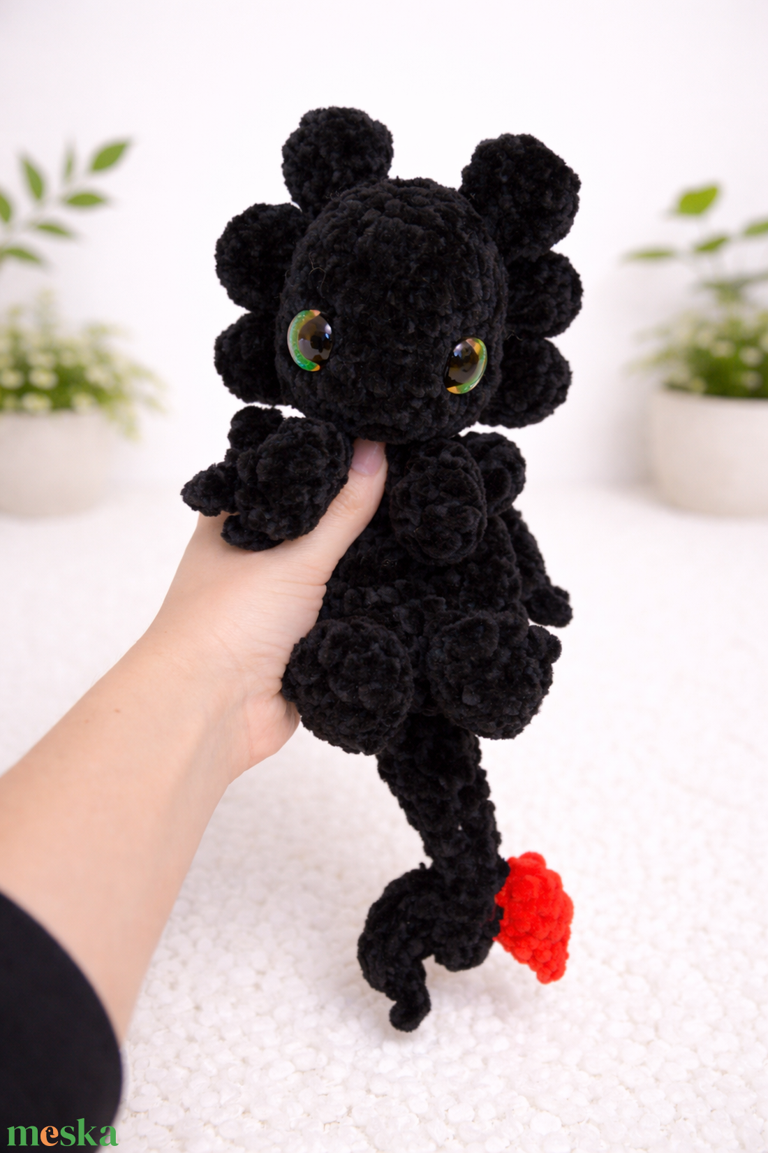 Horgolt Fogatlan és Fényfúria ihlette sárkány plüss - játék & sport - plüssállat & játékfigura - plüss sárkány - Meska.hu