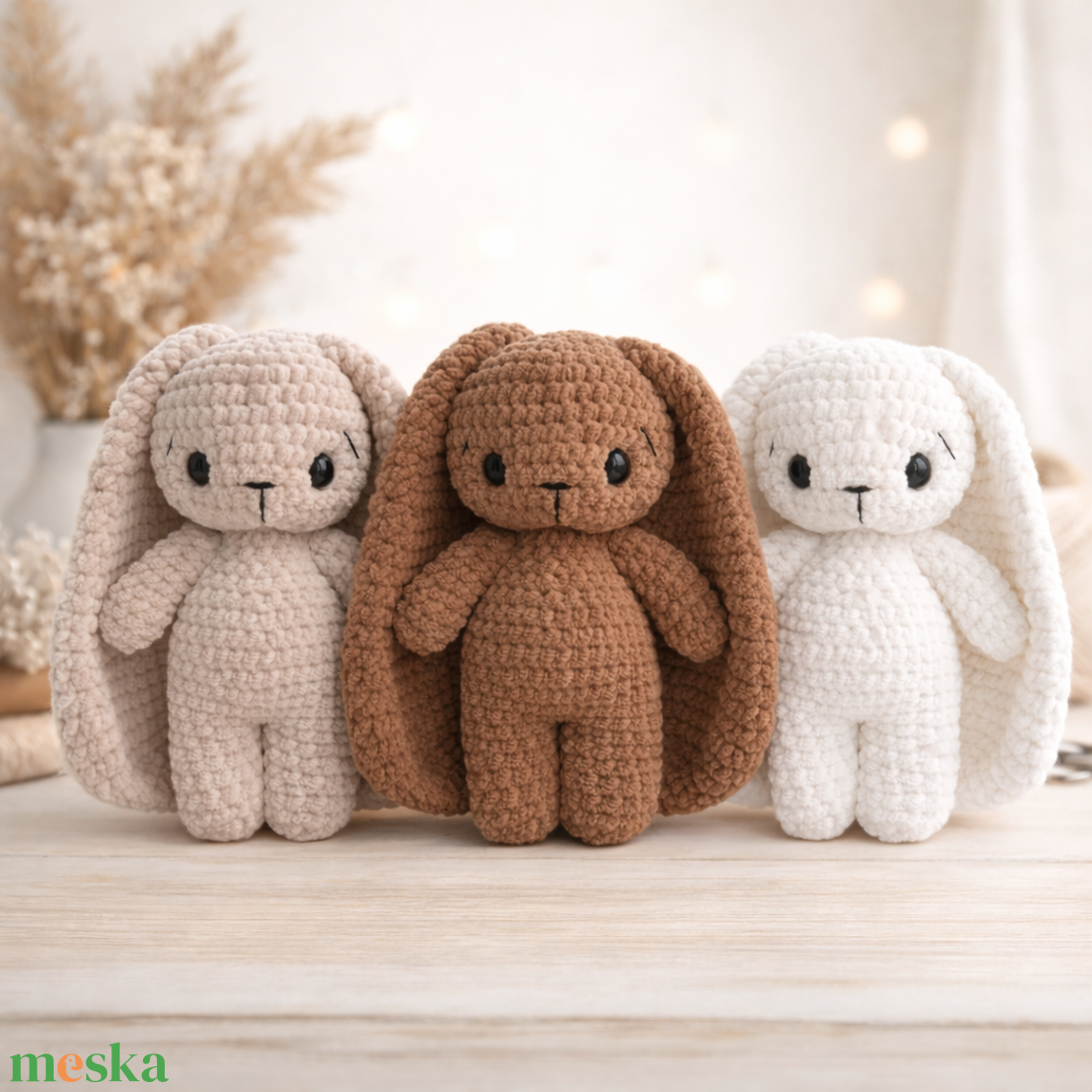 Horgolt nyuszi plüssök több színben - játék & sport - plüssállat & játékfigura - nyuszi - Meska.hu