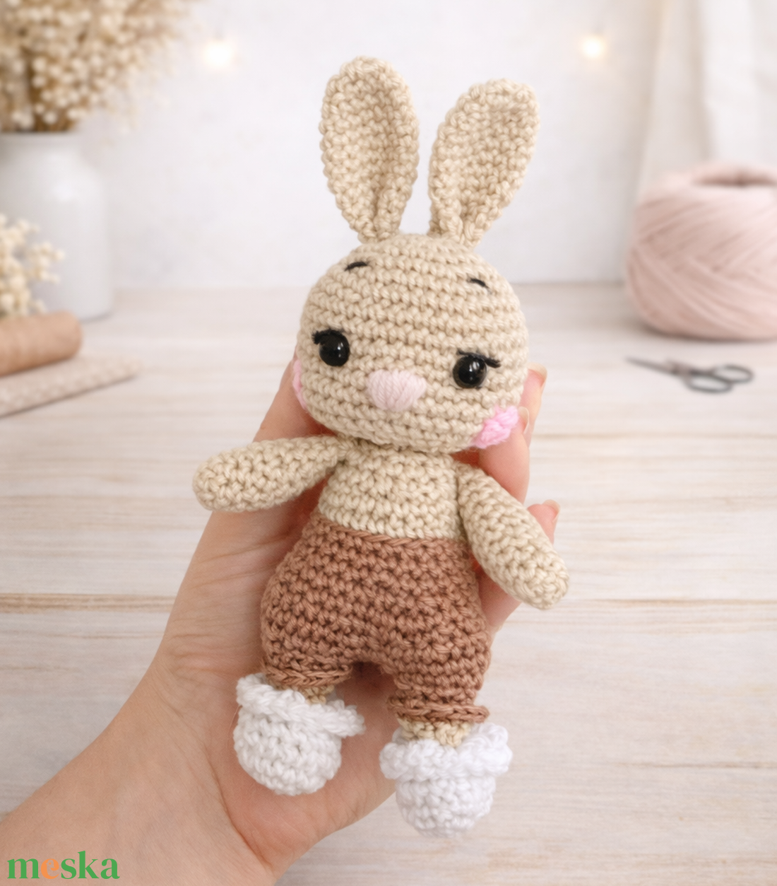Horgolt húsvéti pamut nyuszi - játék & sport - plüssállat & játékfigura - nyuszi - Meska.hu