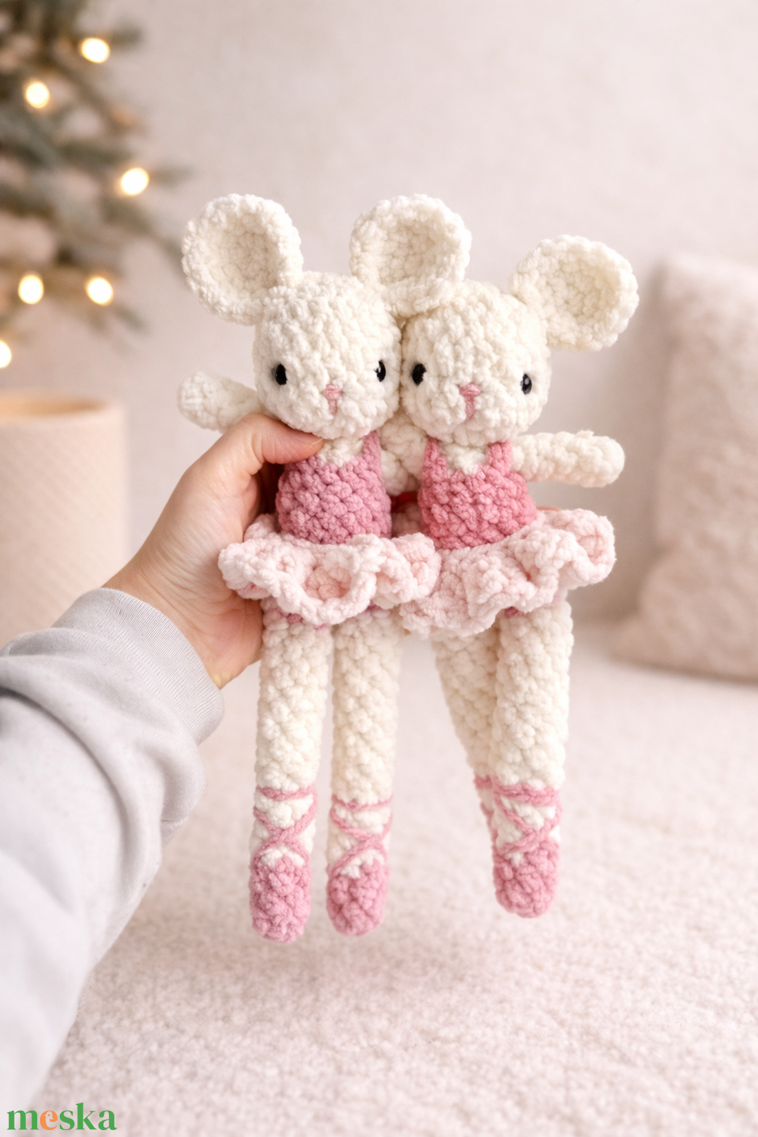 Horgolt balerina egér plüss - játék & sport - plüssállat & játékfigura - egér - Meska.hu