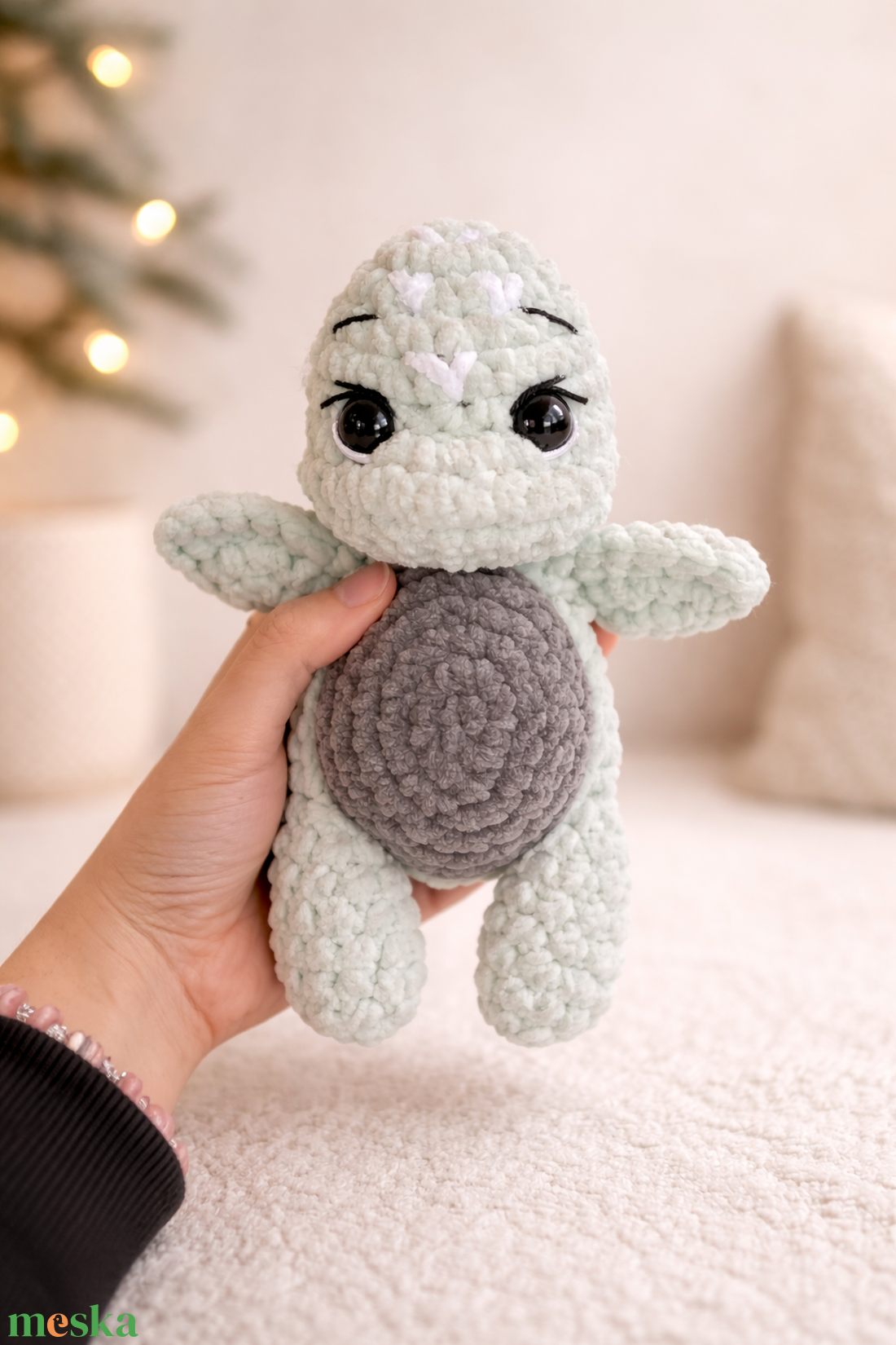 Horgolt aranyos baba teknős plüss - játék & sport - plüssállat & játékfigura - teknős - Meska.hu