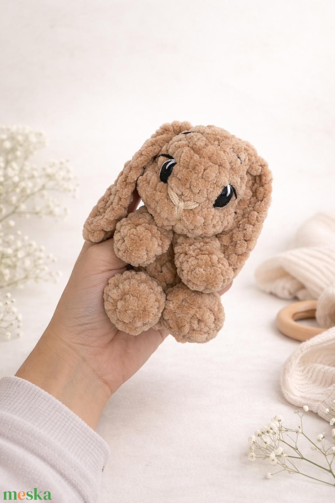 Horgolt aranyos nyuszi alvókák gyerekeknek - játék & sport - plüssállat & játékfigura - nyuszi - Meska.hu