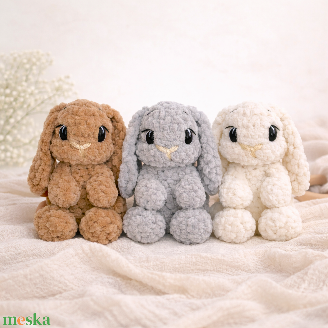Horgolt aranyos nyuszi alvókák gyerekeknek - játék & sport - plüssállat & játékfigura - nyuszi - Meska.hu