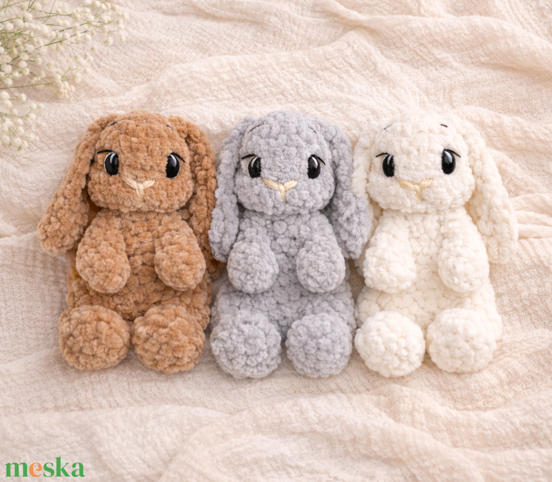Horgolt aranyos nyuszi alvókák gyerekeknek - játék & sport - plüssállat & játékfigura - nyuszi - Meska.hu