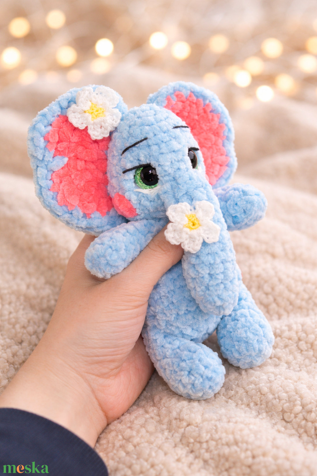 Horgolt kis elefánt plüss gyerekeknek - játék & sport - plüssállat & játékfigura - elefánt - Meska.hu