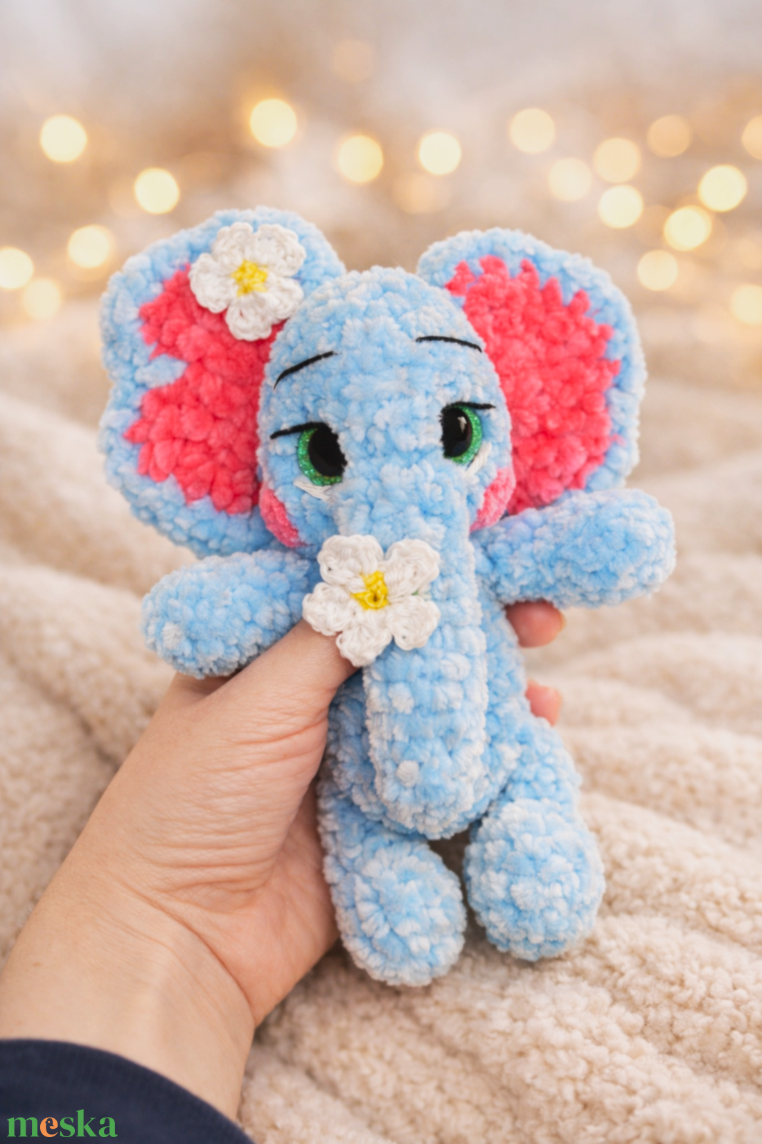 Horgolt kis elefánt plüss gyerekeknek - játék & sport - plüssállat & játékfigura - elefánt - Meska.hu