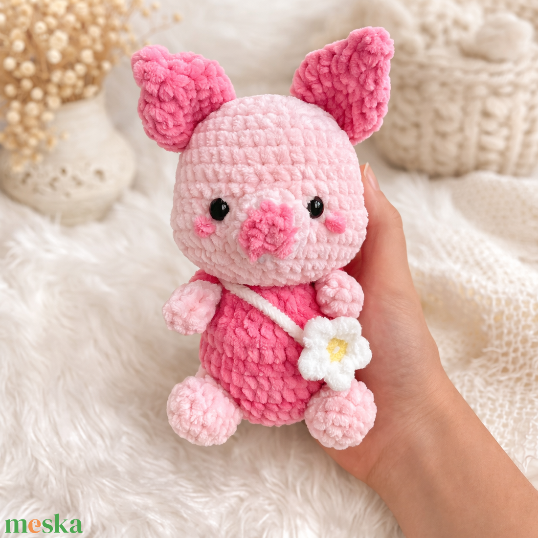 Horgolt malacka inspirálta plüss - játék & sport - plüssállat & játékfigura - plüss mesefigurák - Meska.hu