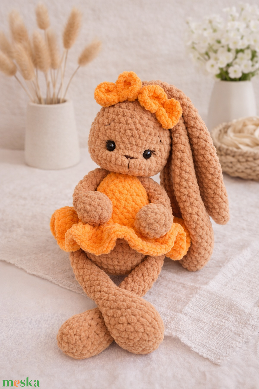 Horgolt balerina nyuszi plüss - játék & sport - plüssállat & játékfigura - nyuszi - Meska.hu