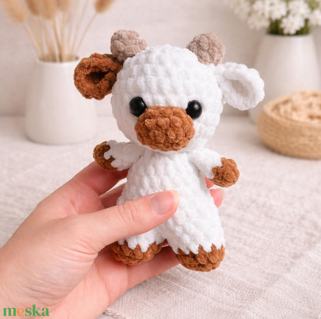 Horgolt húsvéti mini boci plüss - játék & sport - plüssállat & játékfigura - boci, tehén - Meska.hu