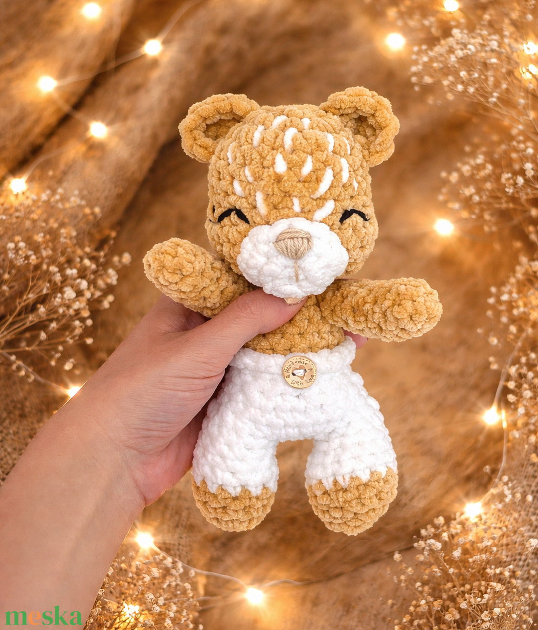 Horgolt alvó maci plüss gyerekeknek - játék & sport - plüssállat & játékfigura - maci - Meska.hu