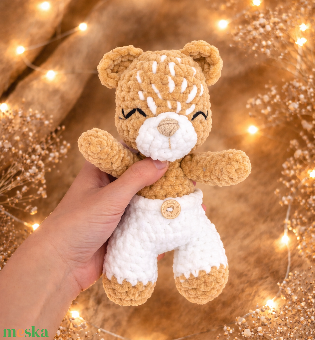 Horgolt alvó maci plüss gyerekeknek - játék & sport - plüssállat & játékfigura - maci - Meska.hu