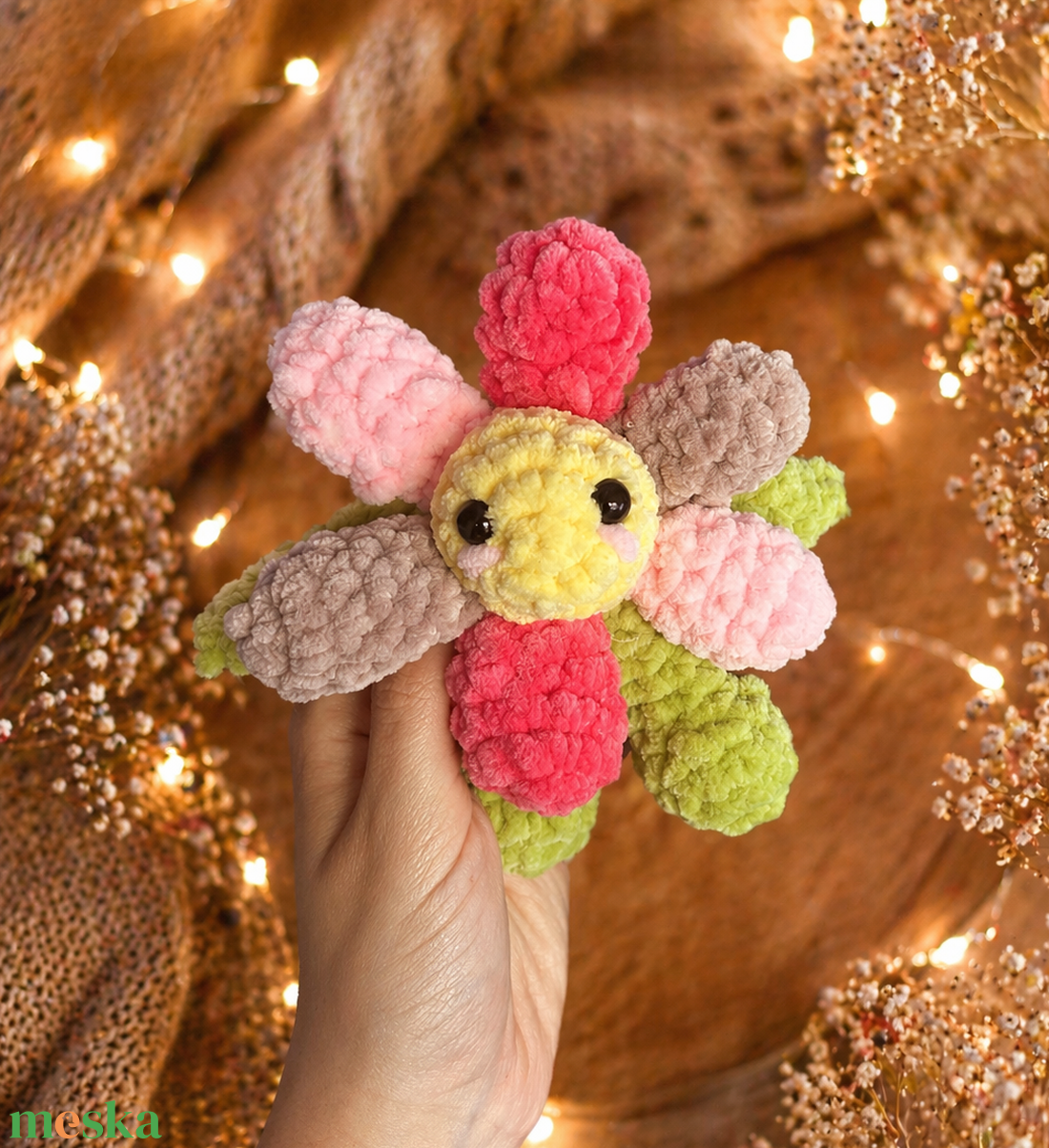Horgolt színes virág plüss gyerekeknek - játék & sport - plüssállat & játékfigura - más figura - Meska.hu