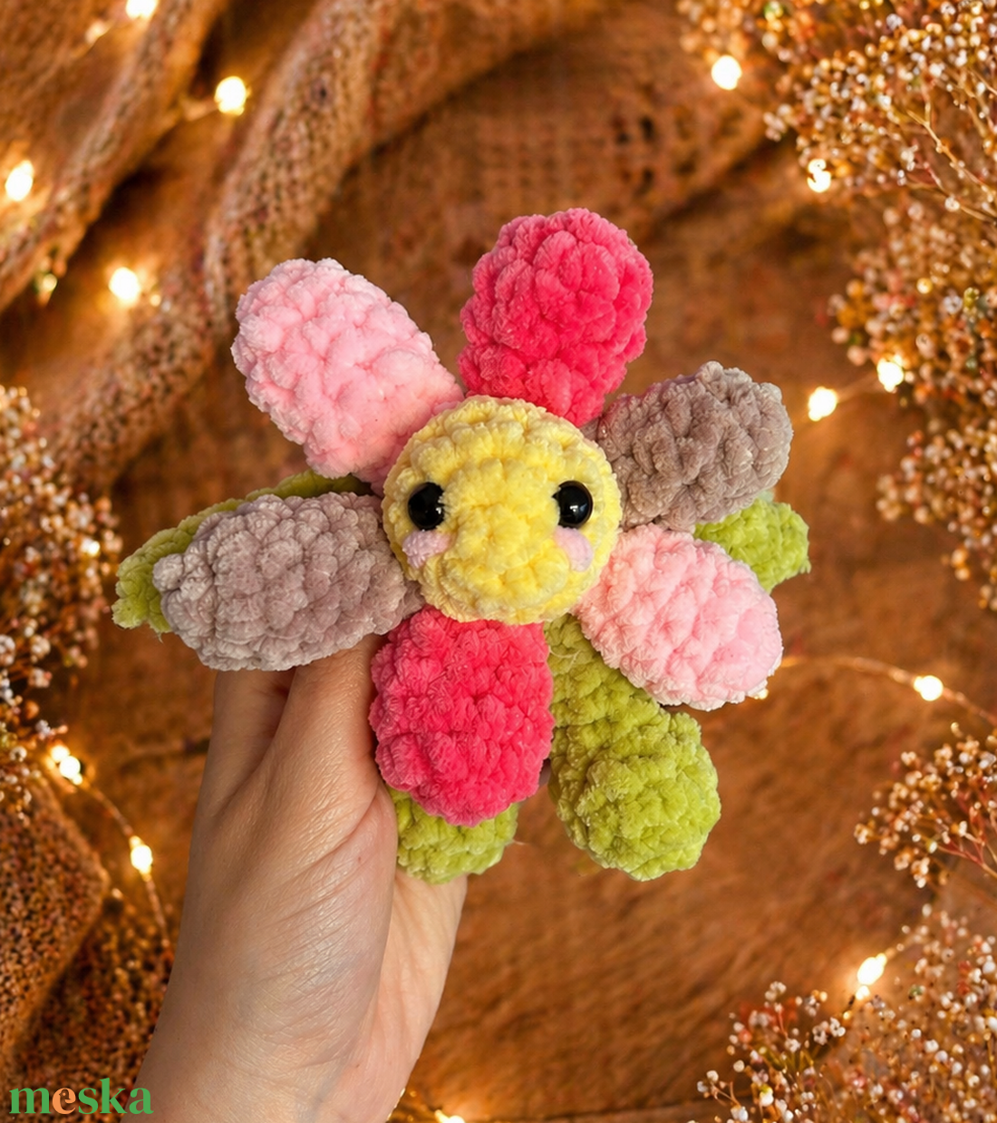 Horgolt színes virág plüss gyerekeknek - játék & sport - plüssállat & játékfigura - más figura - Meska.hu