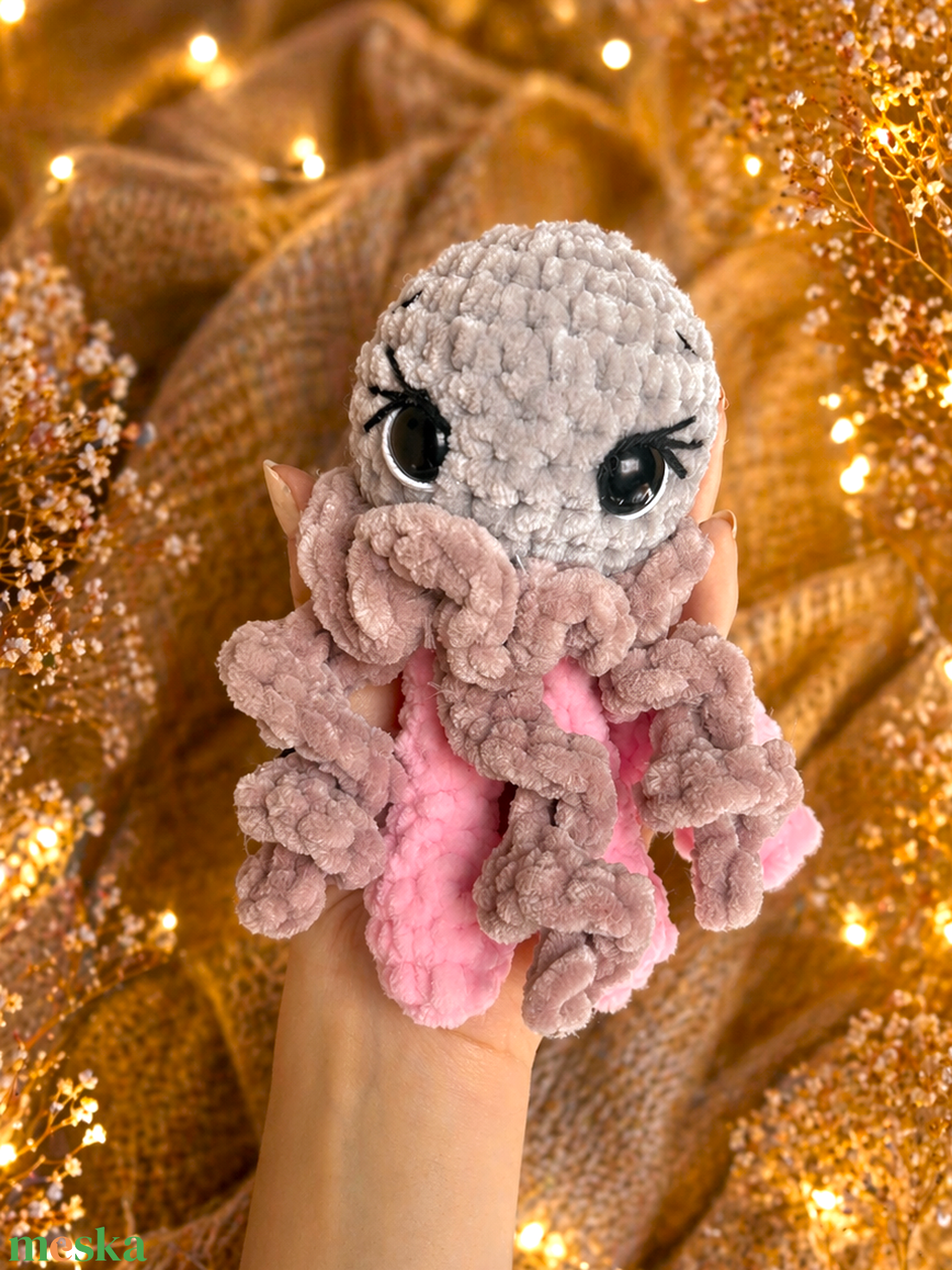 Horgolt aranyos színes medúza plüss - játék & sport - plüssállat & játékfigura - polip, medúza - Meska.hu