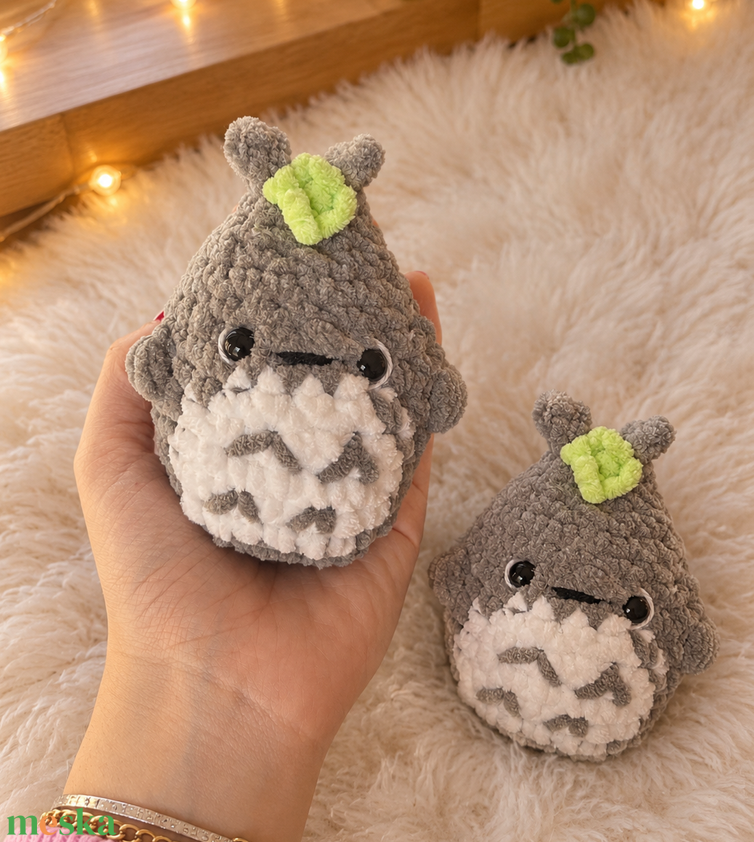 Horgolt Totoro inspirálta plüss  - játék & sport - plüssállat & játékfigura - plüss mesefigurák - Meska.hu