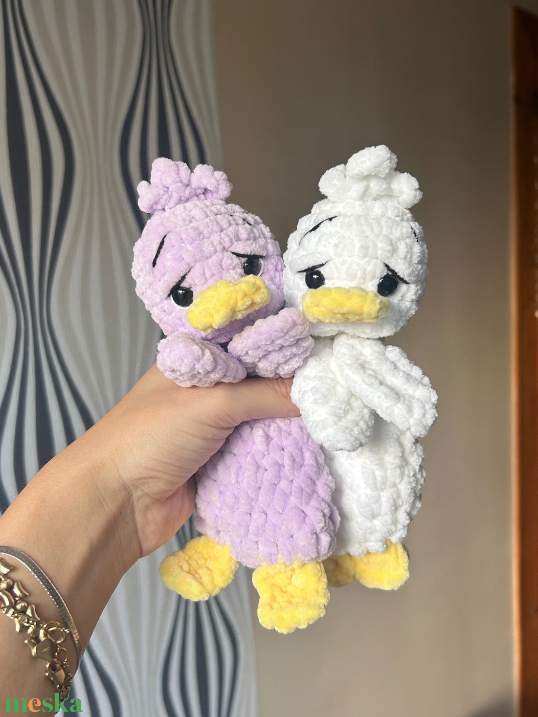 Horgolt kacsa alvókák több színben - baba - mama - baba játékok - szundikendő, alvóka - Meska.hu