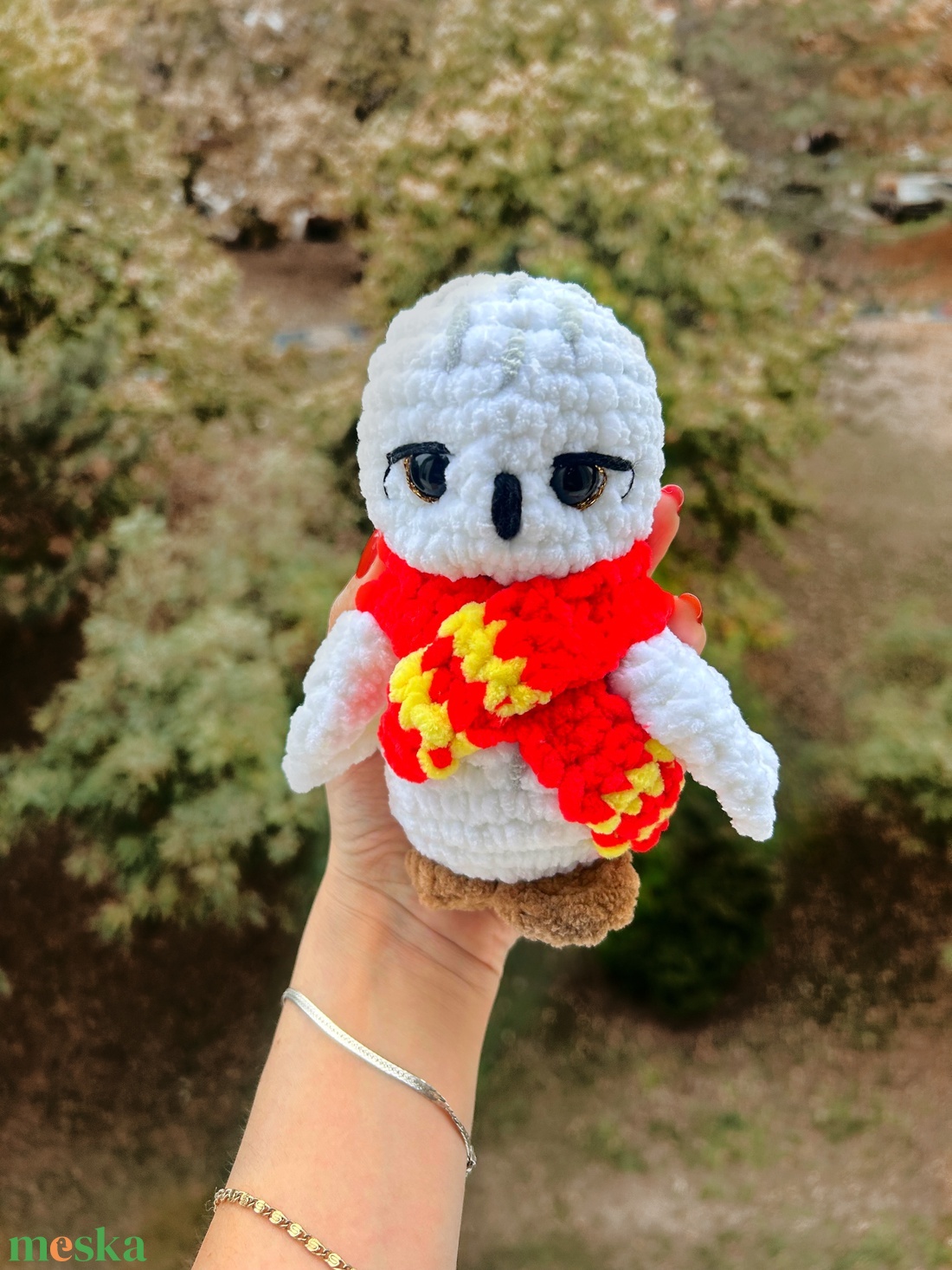 Horgolt Harry Potter Hedwig hóbagoly inspirálta plüss sállal  - játék & sport - plüssállat & játékfigura - bagoly - Meska.hu
