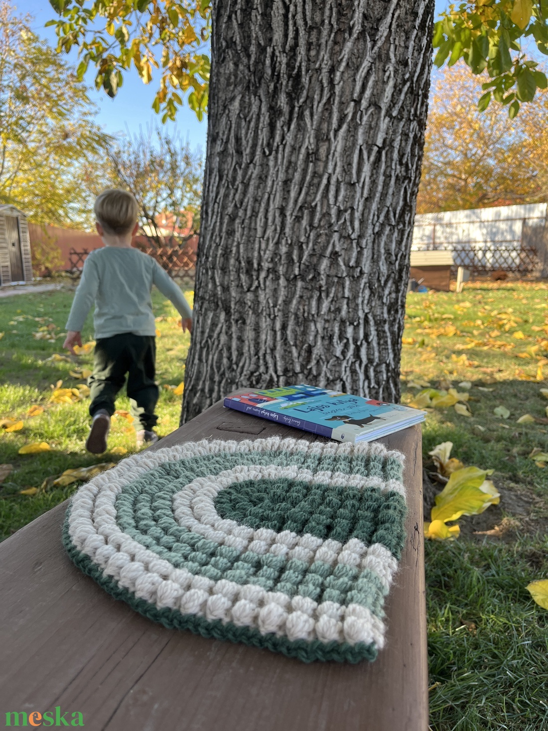 Horgolt szivárvány párna - otthon & életmód - lakástextil - székpárna, huzat - Meska.hu