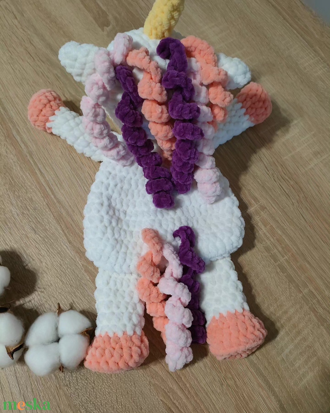 Horgolt plüss unikornisos alvóka  - baba - mama - baba játékok - szundikendő, alvóka - Meska.hu